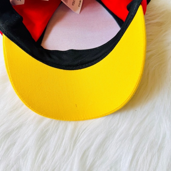 NWT Disney Parks Mickey Mouse Face Baseball Snapback Cap Hat 3D Ears Red/Yellow - Picture 8 of 11